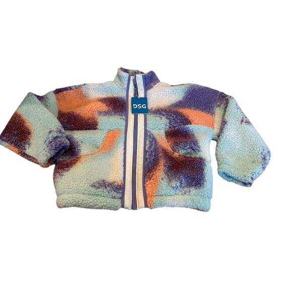 NWT DSG Girls Ice Cave Multi Cozy Fleece Full Zip Jacket Size S(8-9) - Picture 2 of 5